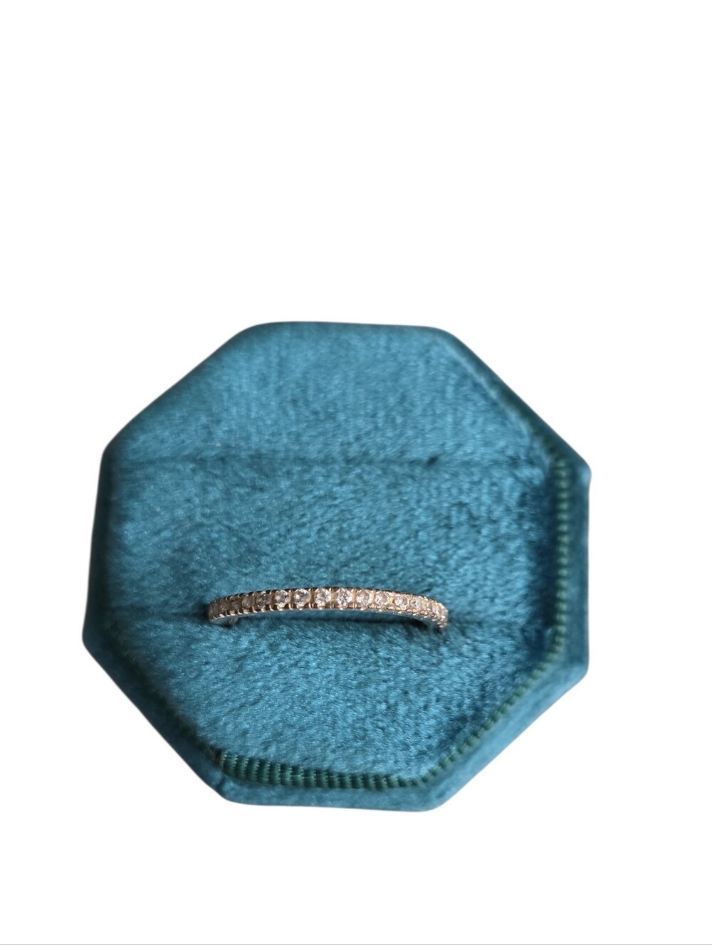 Size 8 Crystal Pavé Half-Eternity Band in Silver Toned